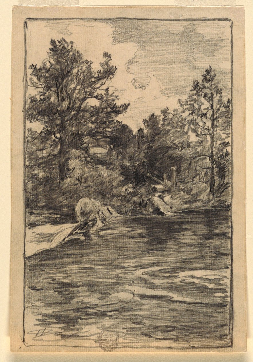 Fluss und Bäume von Walter Shirlaw