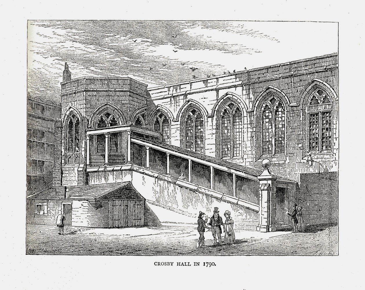 Crosby Hall im Jahr 1790 von Walter Thornbury