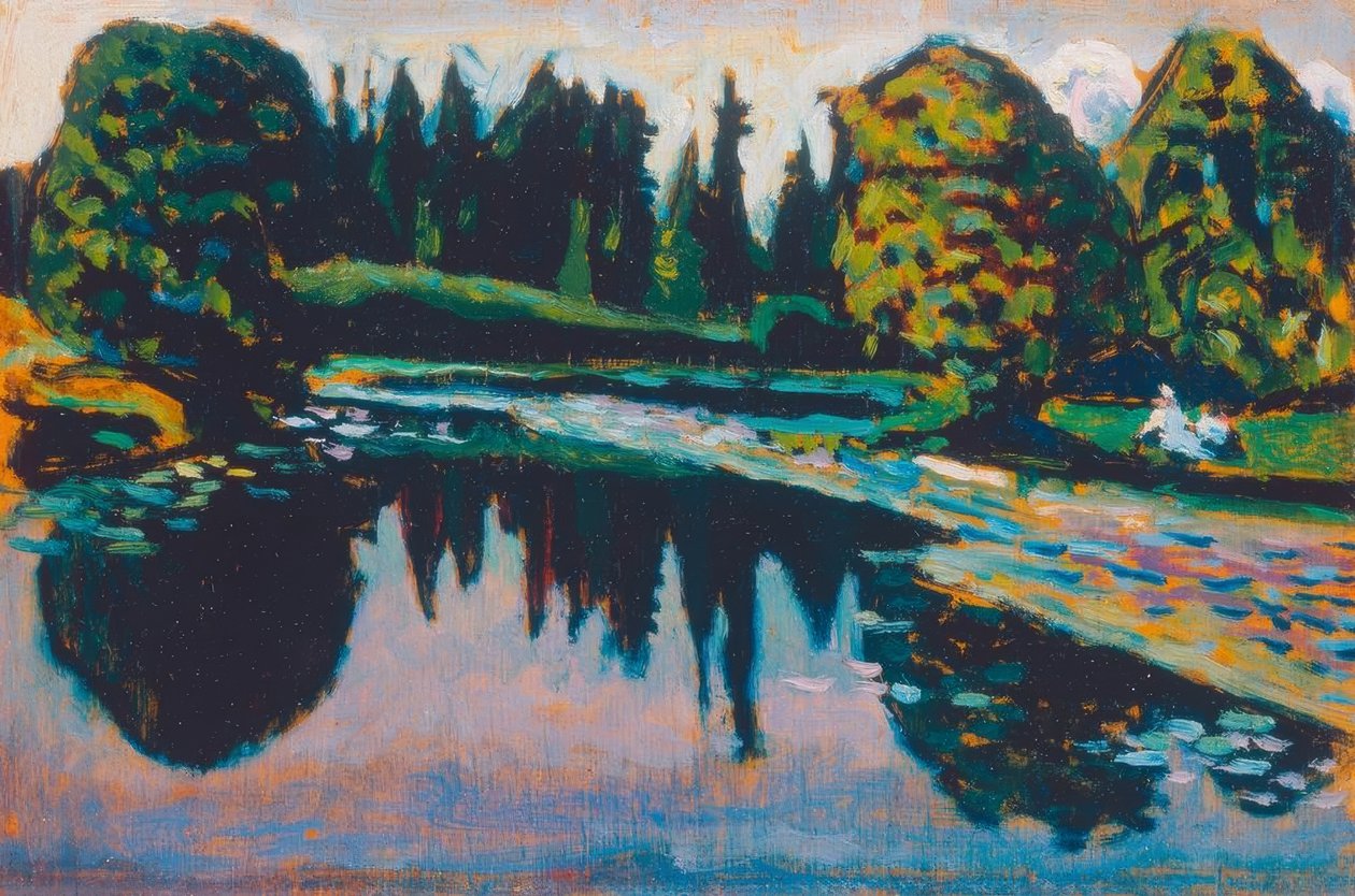 Der Fluss im Sommer von Wassily Kandinsky