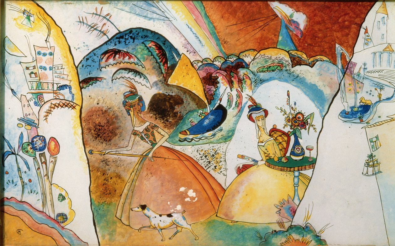 Damen in einer Landschaft, 1918 von Wassily Kandinsky