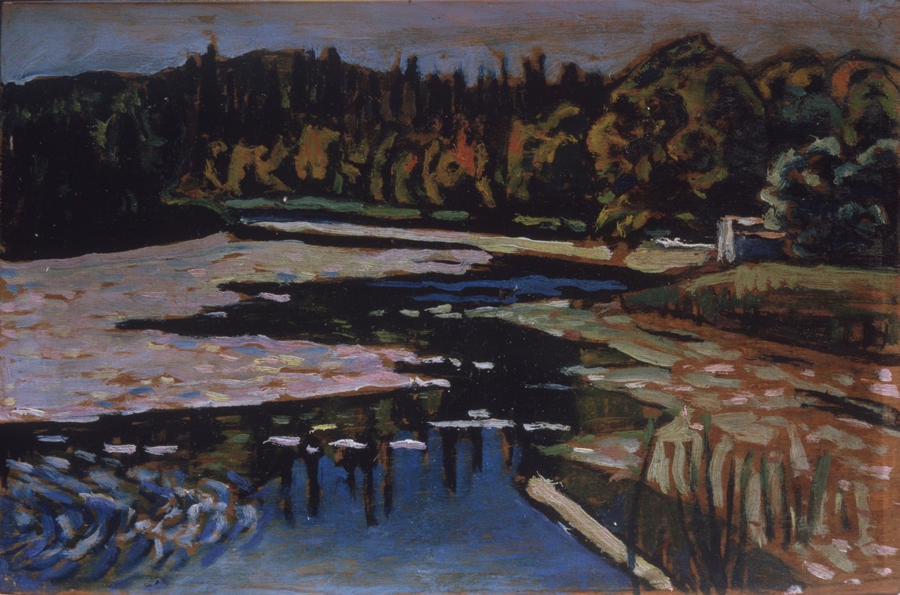 Ein Fluss im Herbst von Wassily Kandinsky