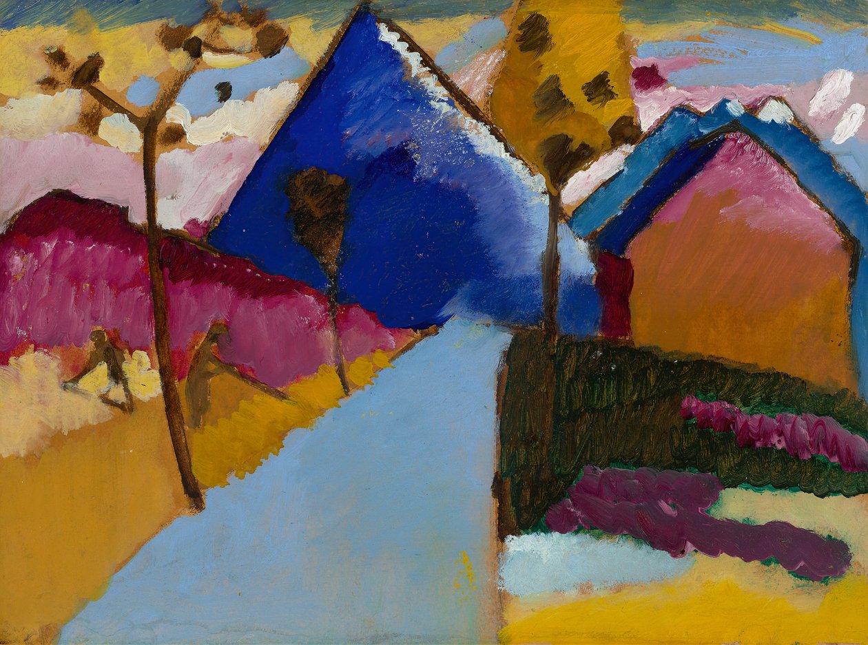 Kochel, Gerade Straße, 1909 von Wassily Kandinsky