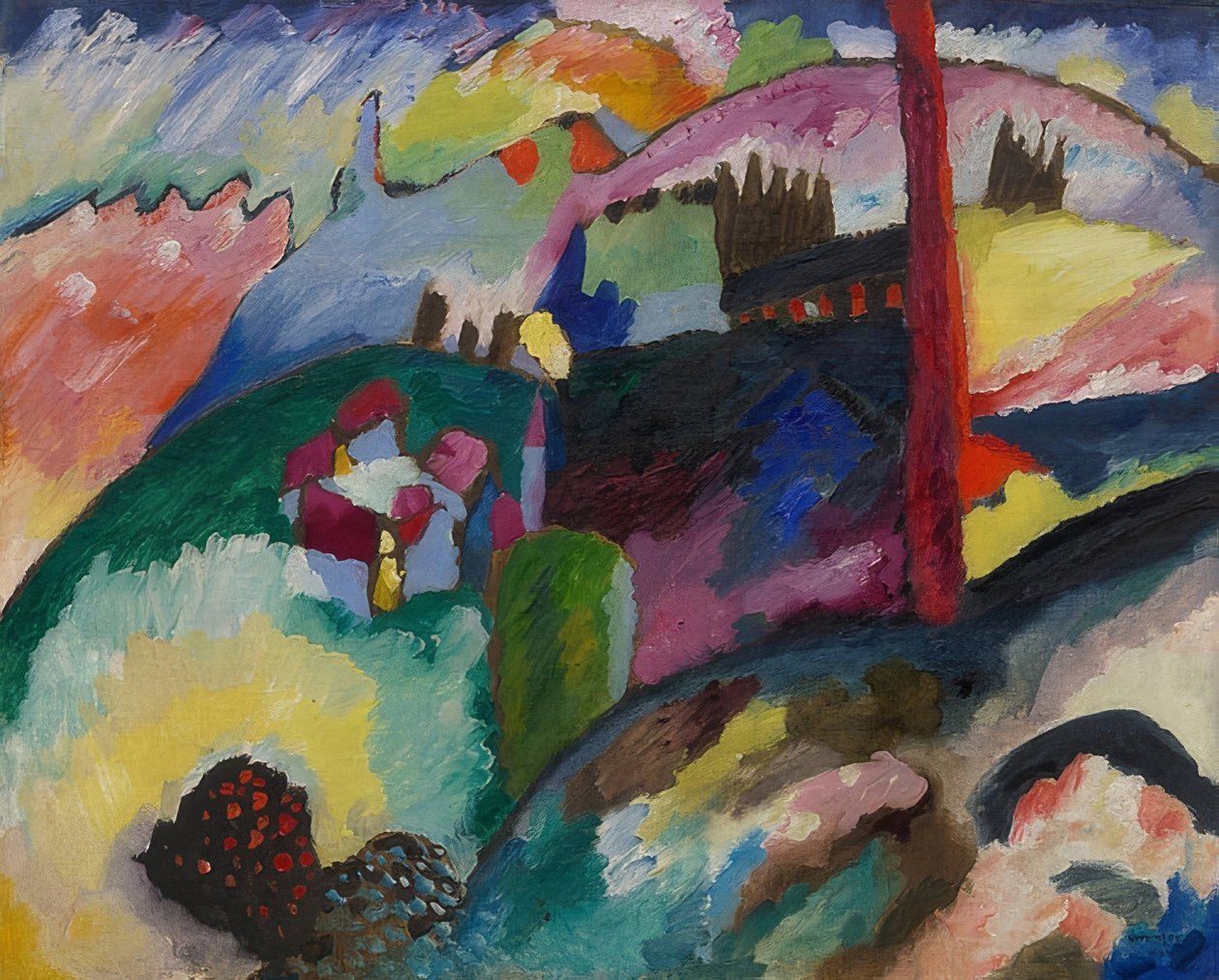 Landschaft mit Fabrikschornstein von Wassily Kandinsky