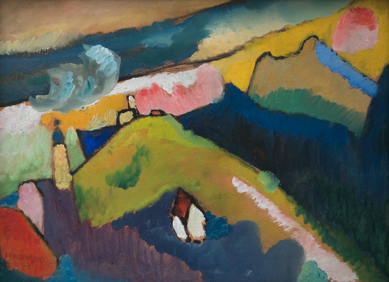 Murnau – Berglandschaft mit Kirche von Wassily Kandinsky
