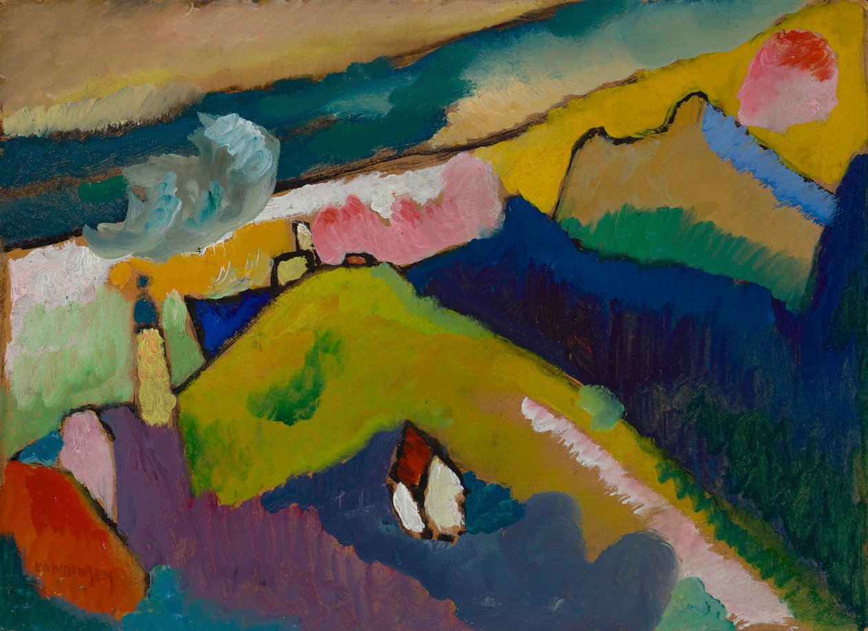 Murnau – Berglandschaft mit Kirche von Wassily Kandinsky