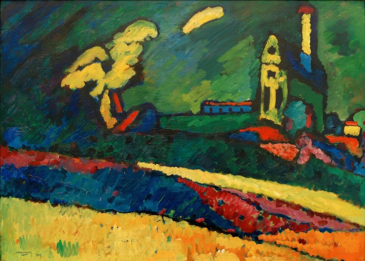 Murnau – Landschaft mit Kirche I von Wassily Kandinsky