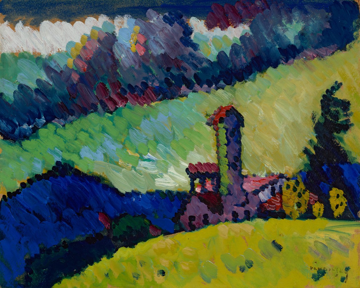 Murnau – Studie für "Landschaft mit Turm" von Wassily Kandinsky