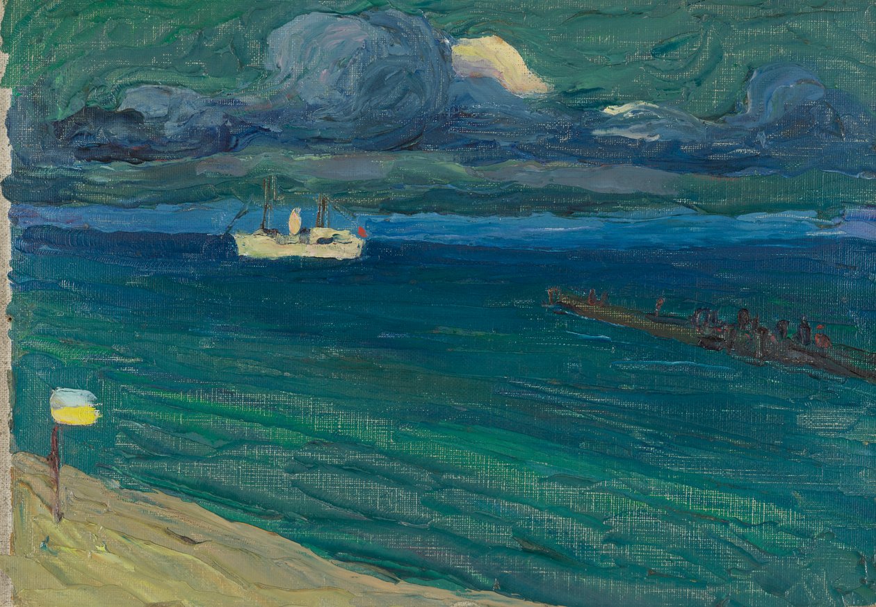 Rapallo – Meereslandschaft mit Dampfer von Wassily Kandinsky