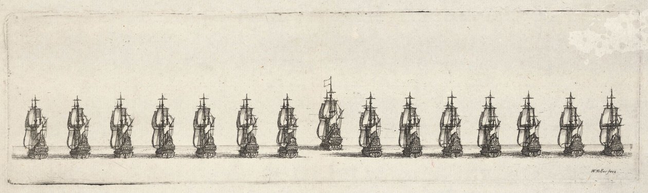 Eine Flotte in Linie von Wenceslaus Hollar