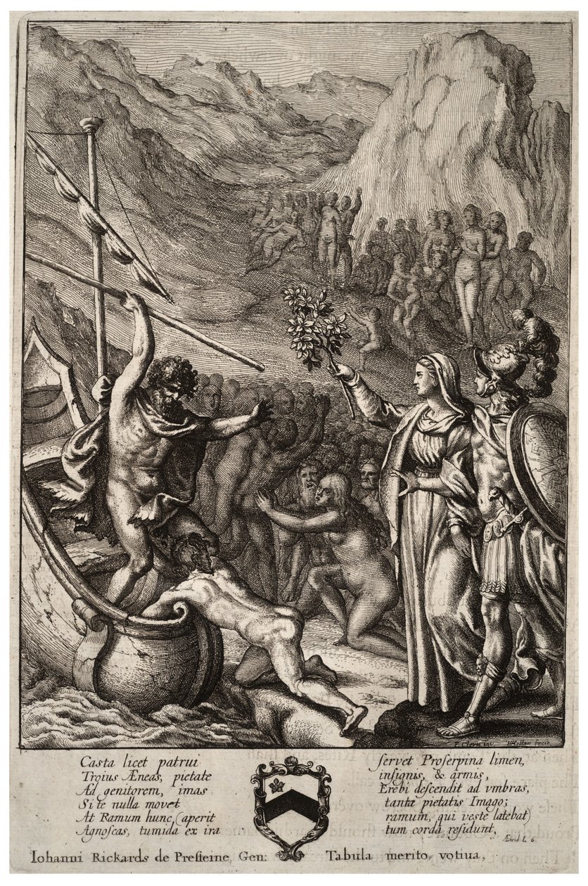 Aeneas und Charon. Zustand 2 von Wenceslaus Hollar