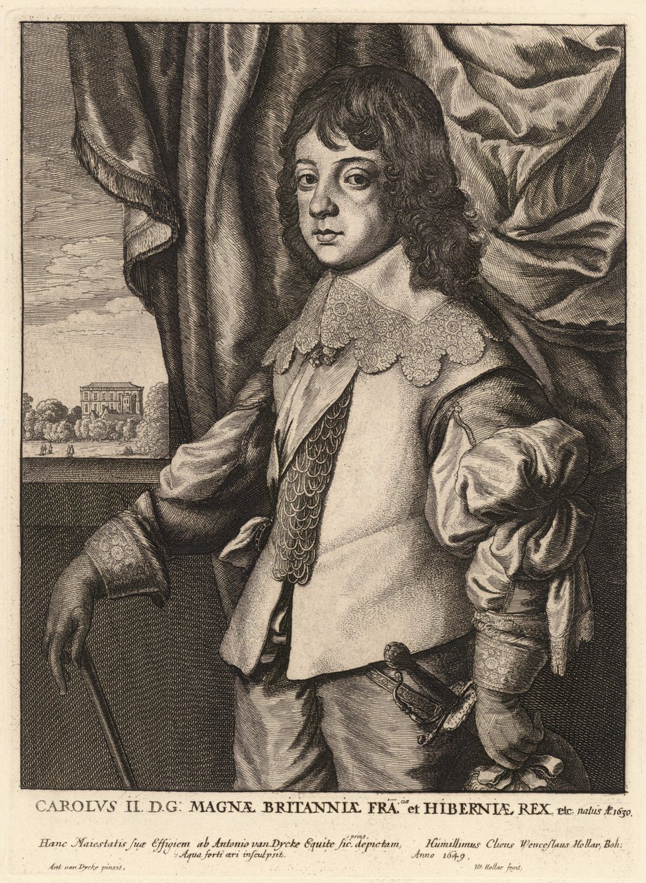 Karl II. (Zustand 7) von Wenceslaus Hollar