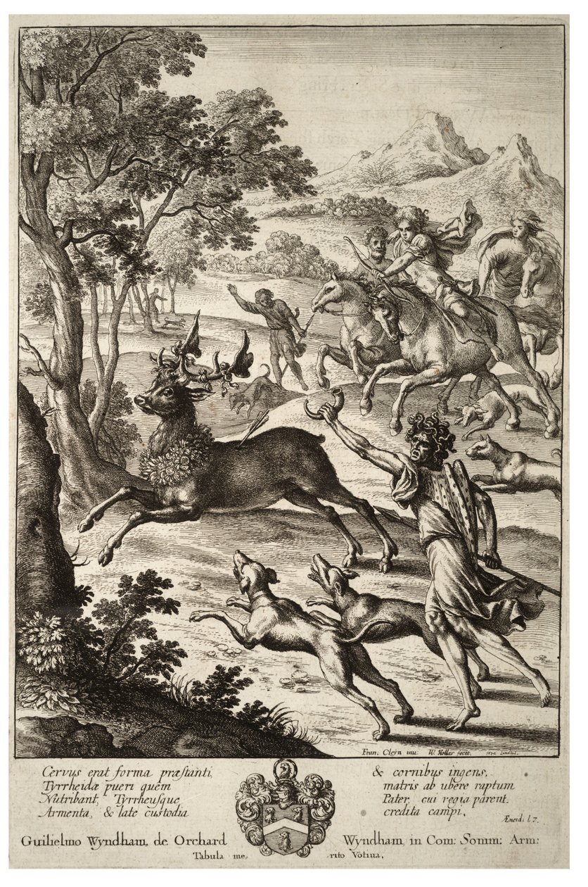 Julus jagt den Hirsch von Tyrrheus. Zustand 2 von Wenceslaus Hollar