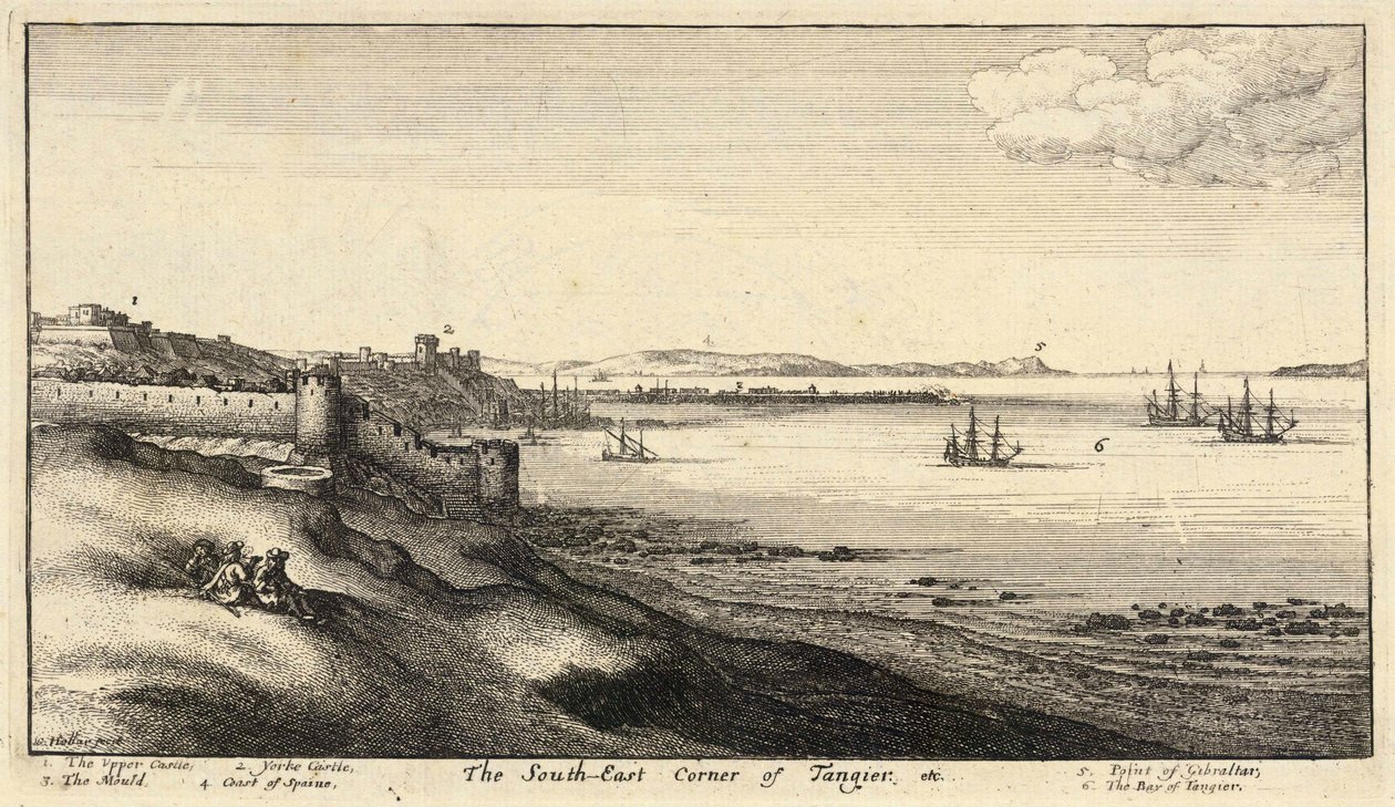 Südöstliche Ecke von Tanger. Zustand 2 von Wenceslaus Hollar