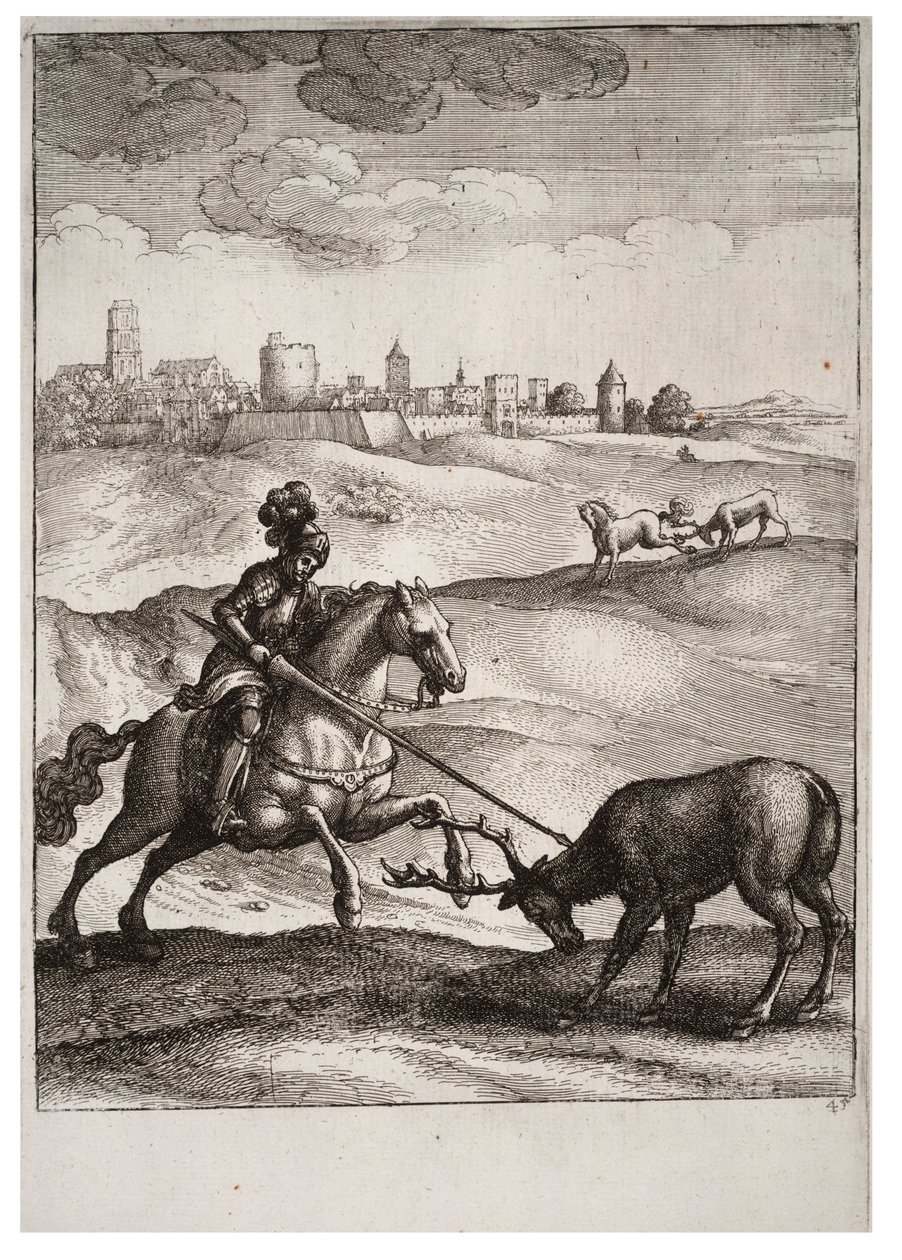 Der Hirsch und das Pferd von Wenceslaus Hollar