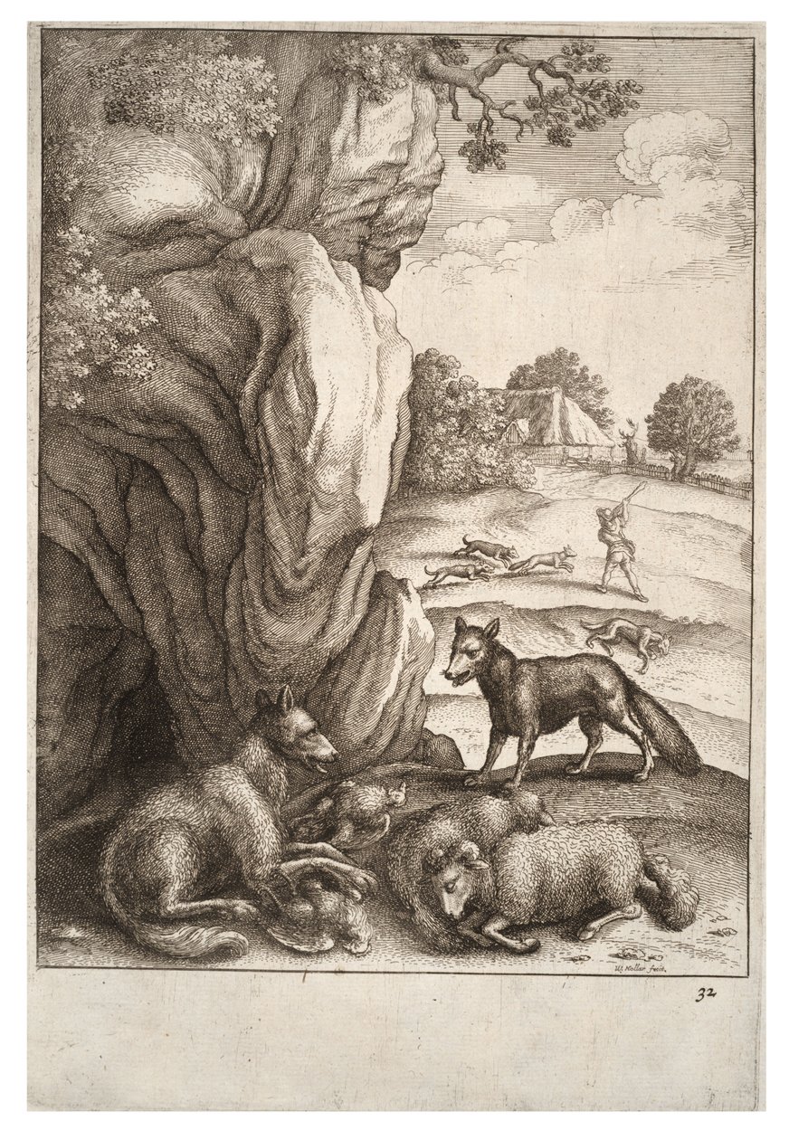 Der Wolf und der Fuchs von Wenceslaus Hollar