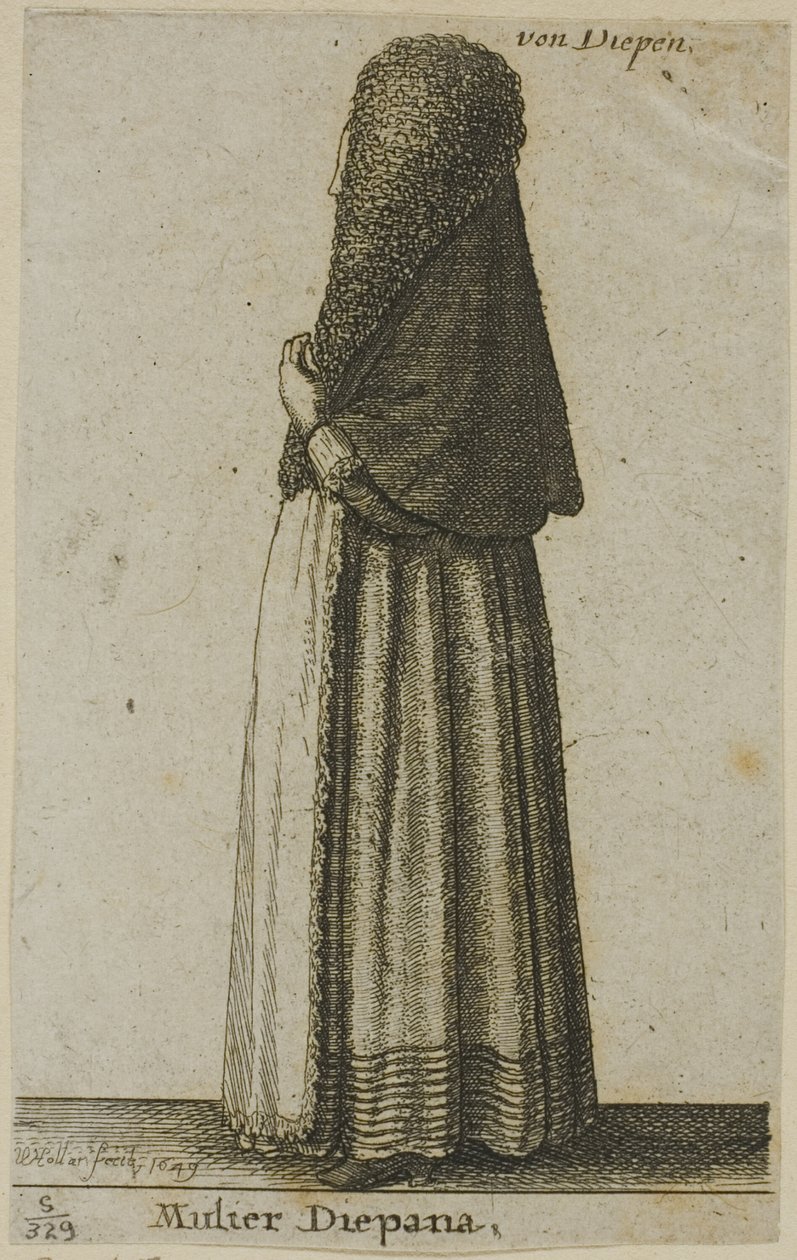 Frau aus Dieppe von Wenceslaus Hollar