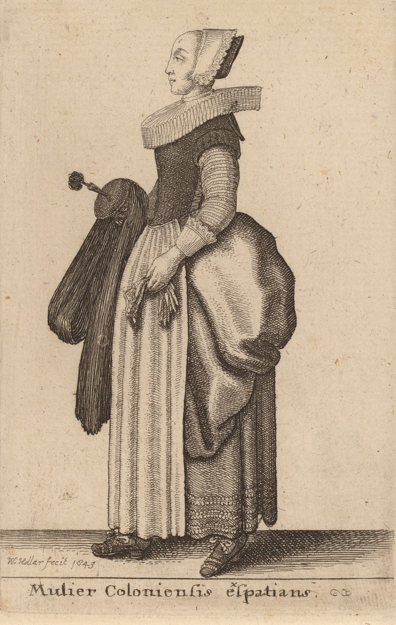 Mulier Coloniensis Exspatians, 1643 von Wenceslaus Hollar