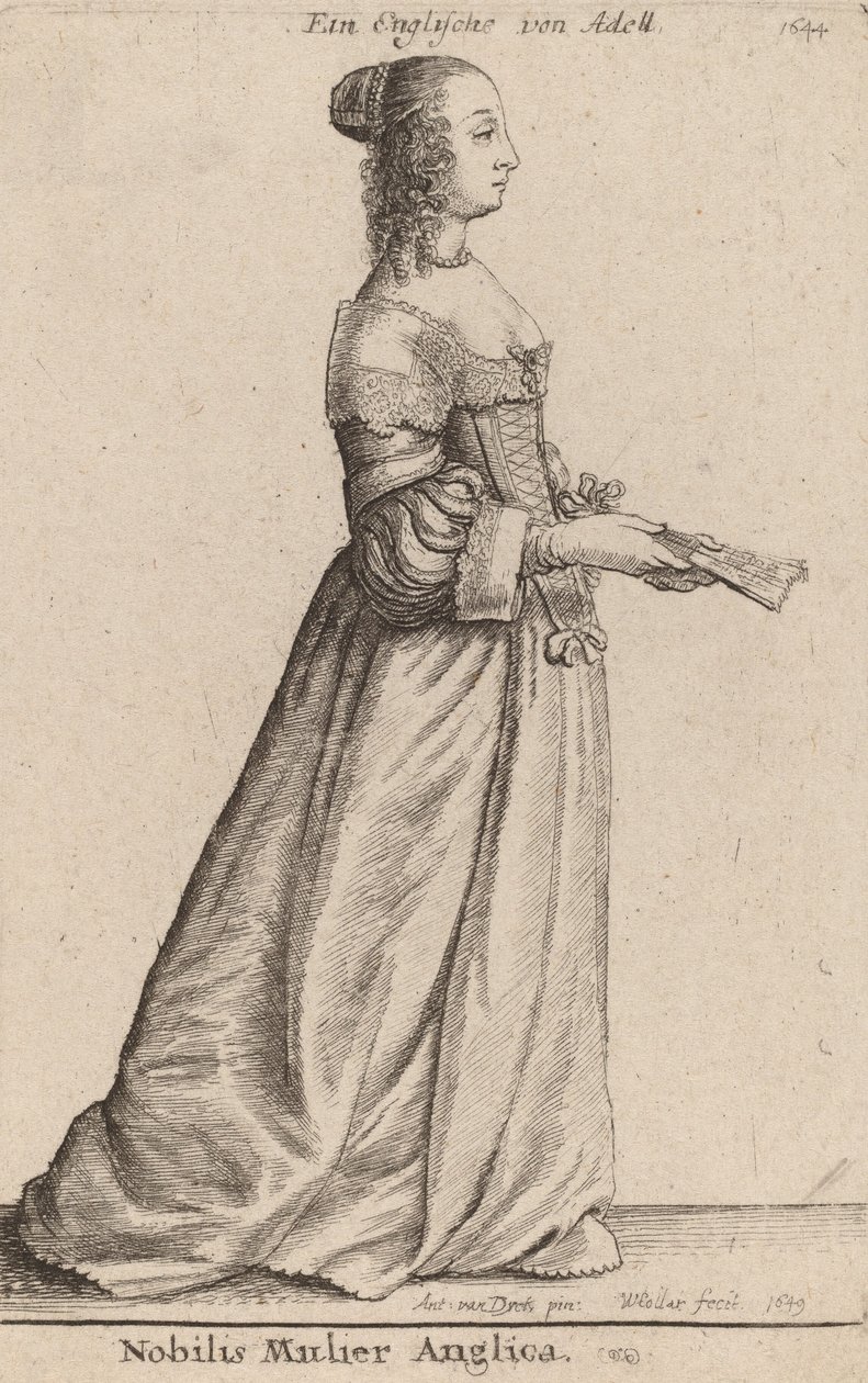 Nobilis Mulier Anglica, 1649 von Wenceslaus Hollar