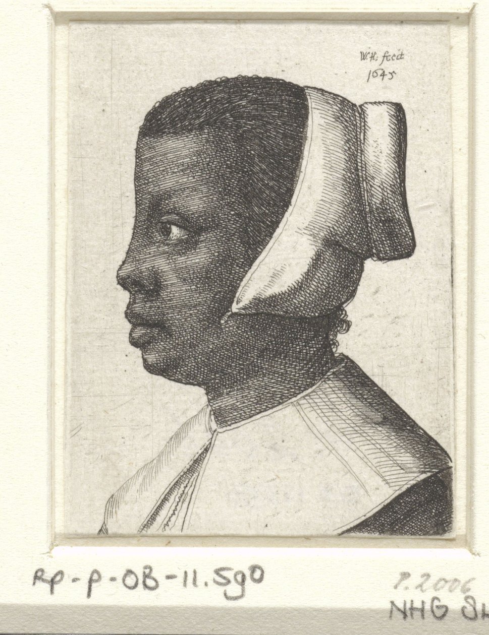 Porträt einer jungen schwarzen Frau von Wenceslaus Hollar