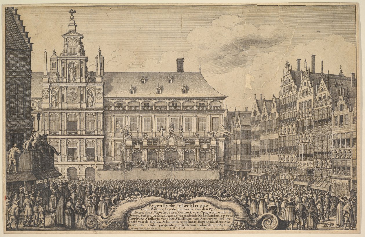 Proklamation des Vertrags von Münster, 1648 von Wenceslaus Hollar