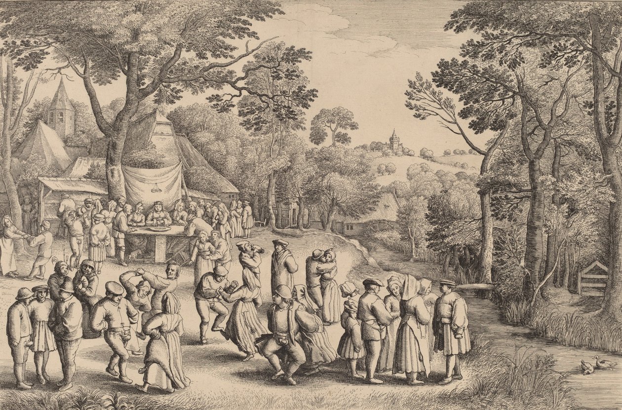 Rustikale Hochzeitsfeier, 1650 von Wenceslaus Hollar