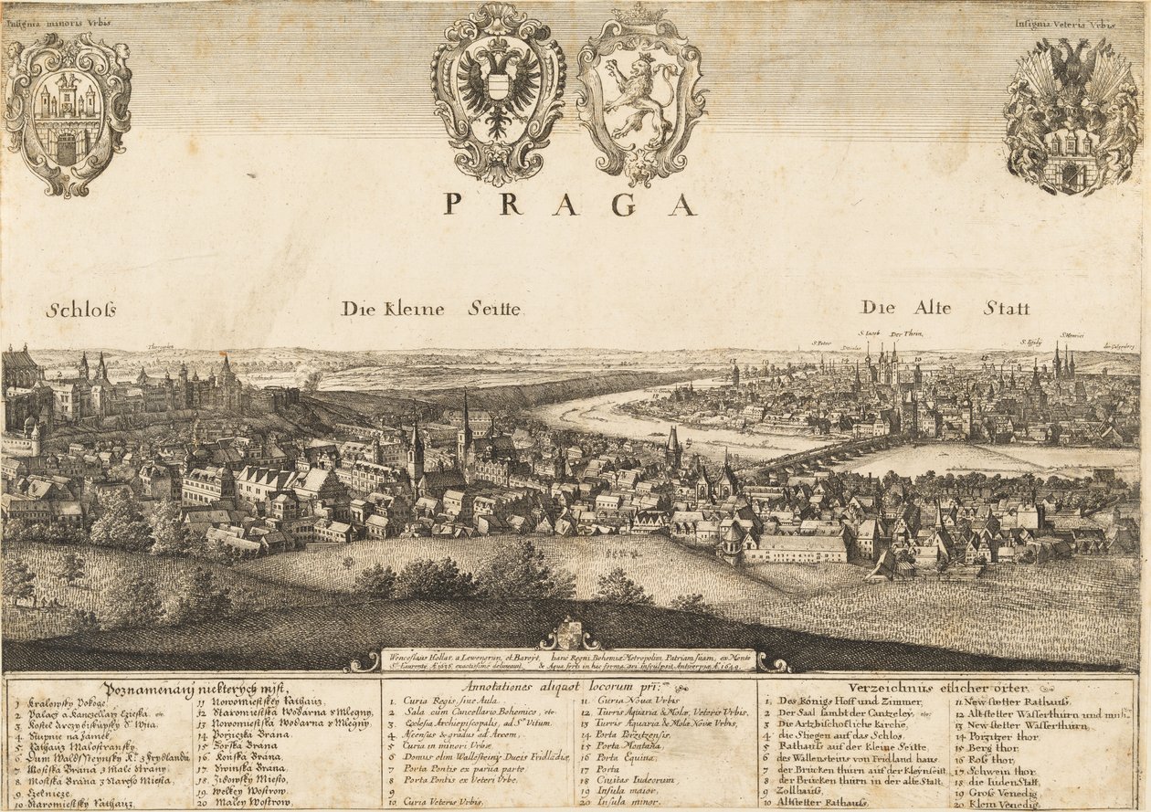 Großes Prospekt von Prag von Wenceslaus Hollar