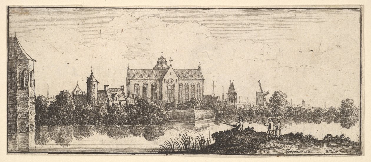 Die Kirche am Wasser, 1625-77 von Wenceslaus Hollar