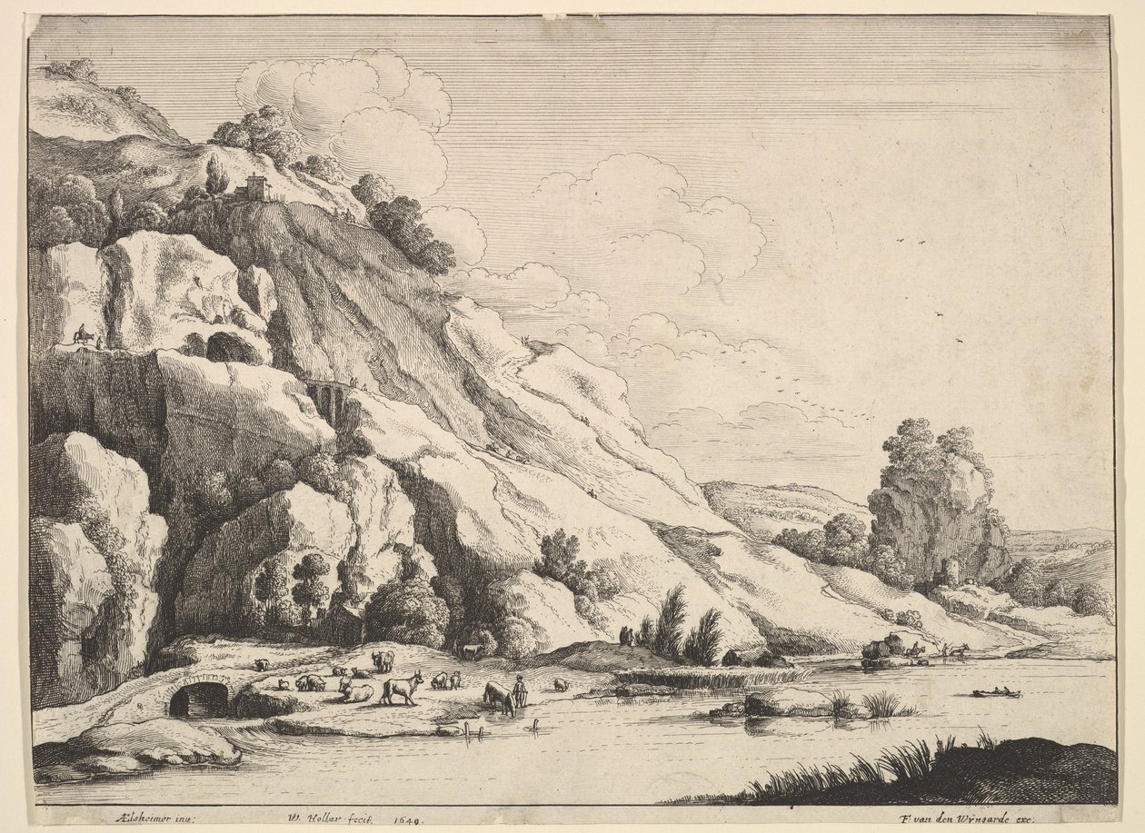 Die Steinbrücke, 1649 von Wenceslaus Hollar
