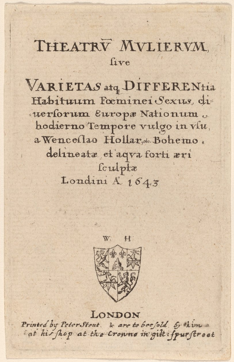 Theatrum mulierum: Titelseite, 1643 von Wenceslaus Hollar