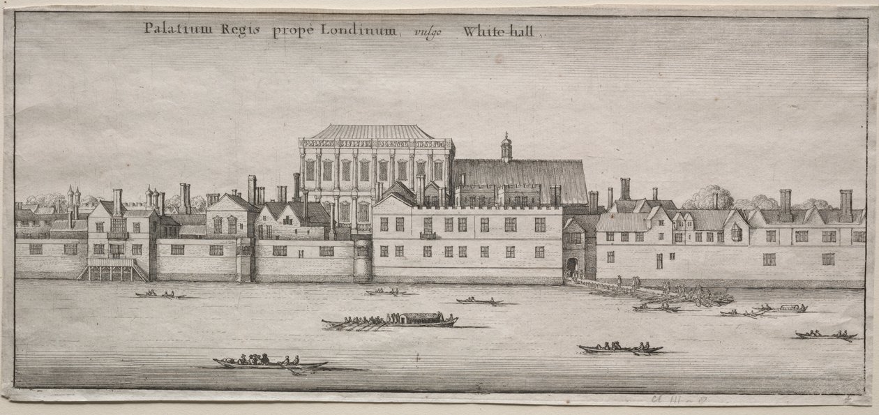 Ansichten von London: Whitehall vom Fluss von Wenceslaus Hollar