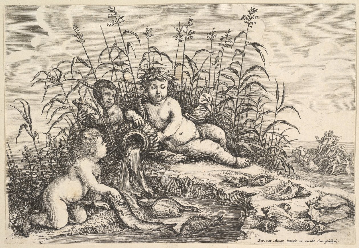 Wasser Die vier Elemente, ca. 1647 von Wenceslaus Hollar