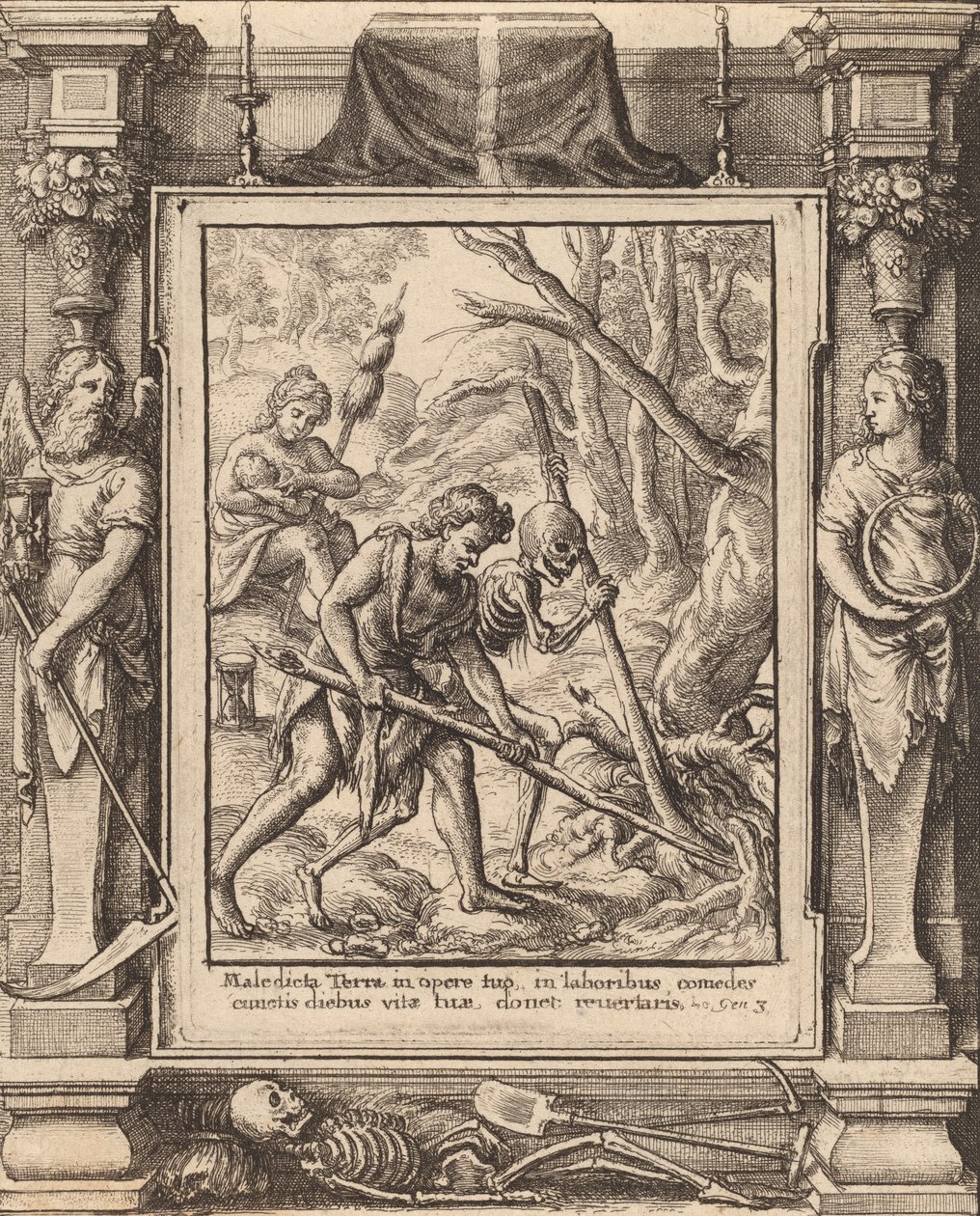 Als Adam grub, 1651 von Wenceslaus Hollar