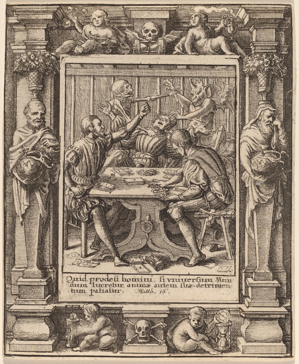Spieler von Wenceslaus Hollar after Hans Holbein the Younger after Abraham van Diepenbeeck