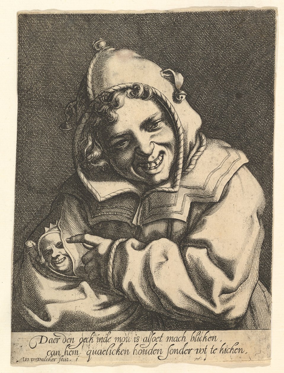 Lachender Narr, ca. 1612 von Werner Jacobsz. van den Valckert