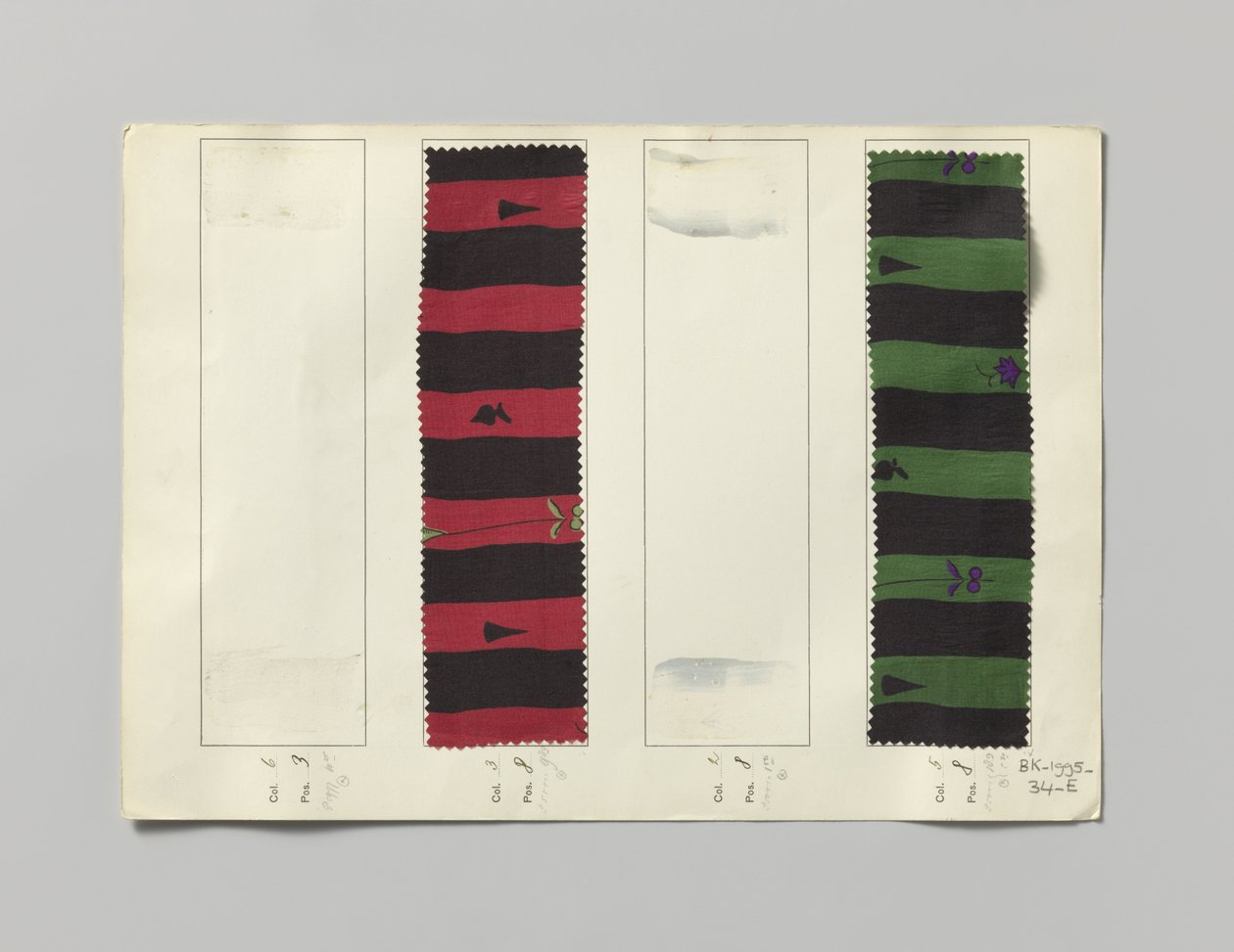 Stoffprobe mit bedruckter Seide, Muster Sevilla von Wiener Werkstätte