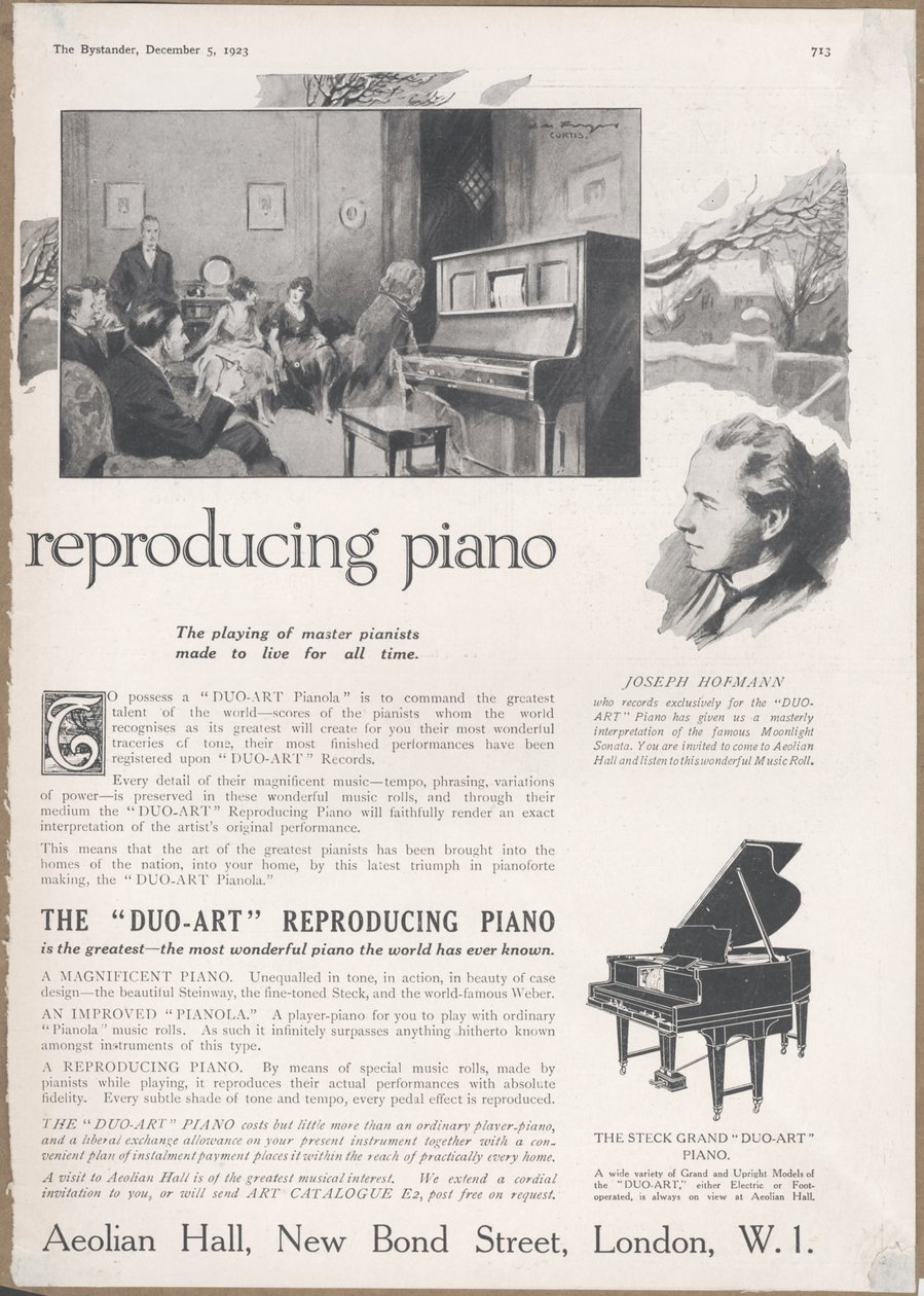 Aeolian Company Pianolas, 1923 von Wilfred Fryer