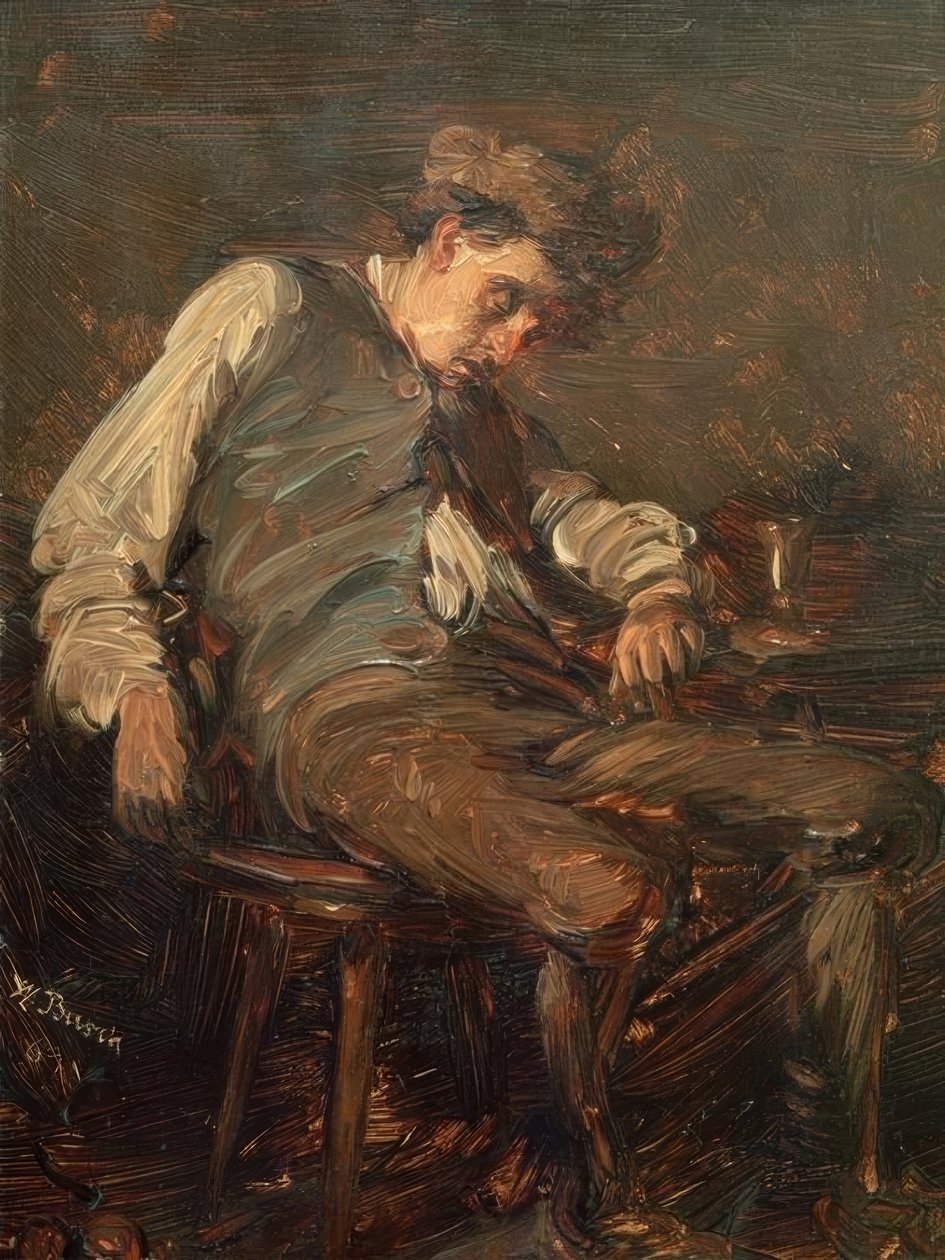 Eingeschlafener Trinker von Wilhelm Busch