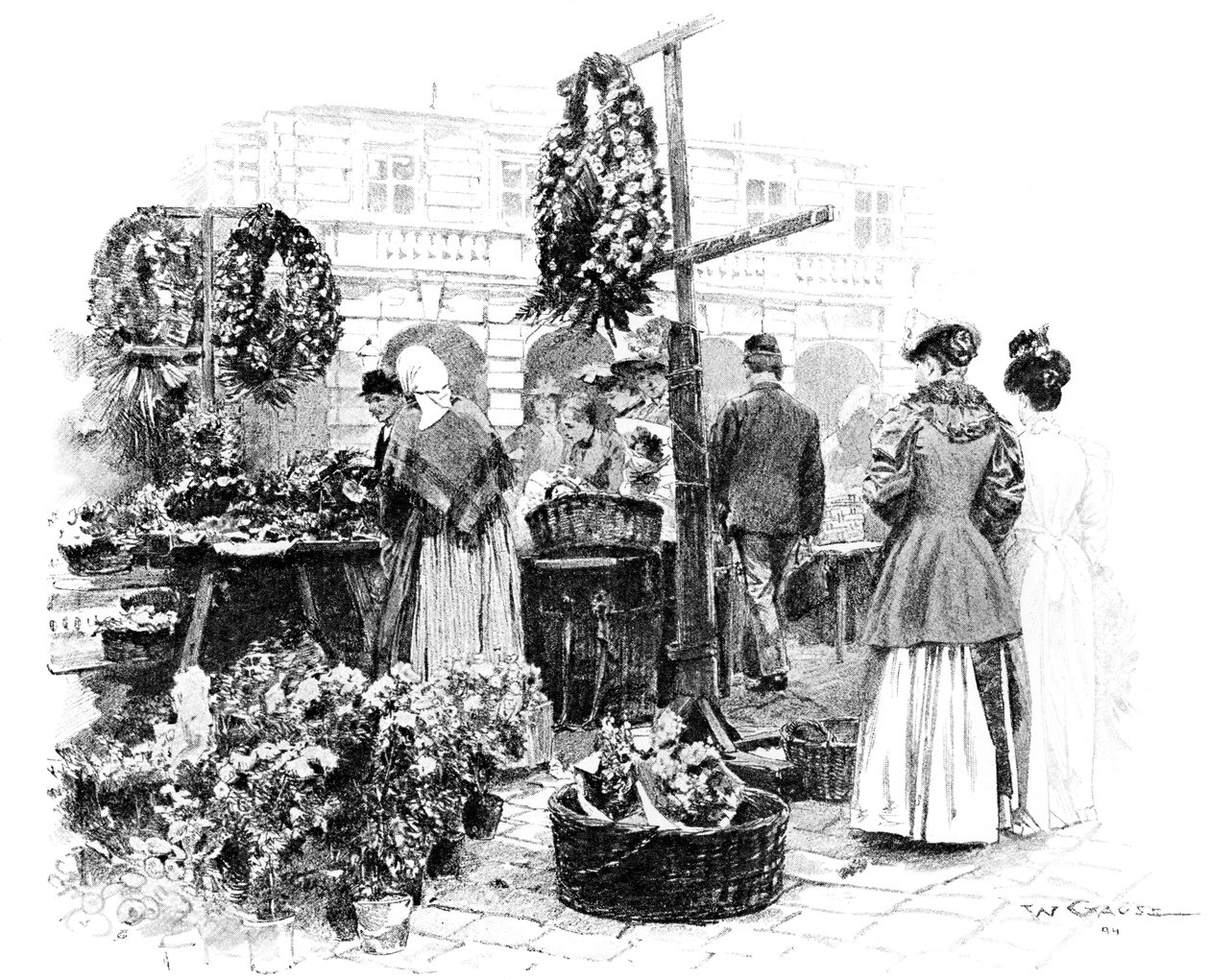 Der Blumenmarkt, 1901 von Wilhelm Gause