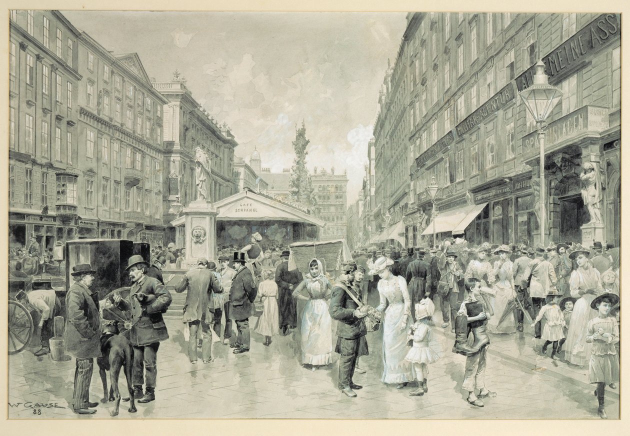 Der Graben, zentraler Platz in der Innenstadt von Wien von Wilhelm Gause