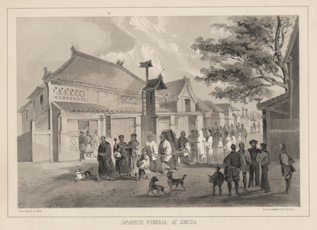 Japanische Beerdigung in Simoda, 1855 von Wilhelm Joseph Heine