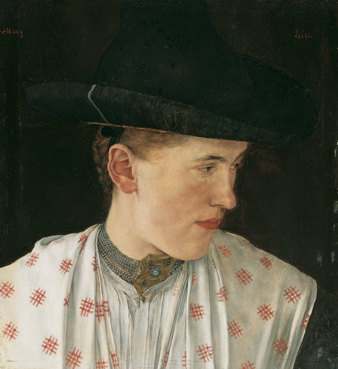 Kopf eines Bauernmädchens von Wilhelm Maria Hubertus Leibl