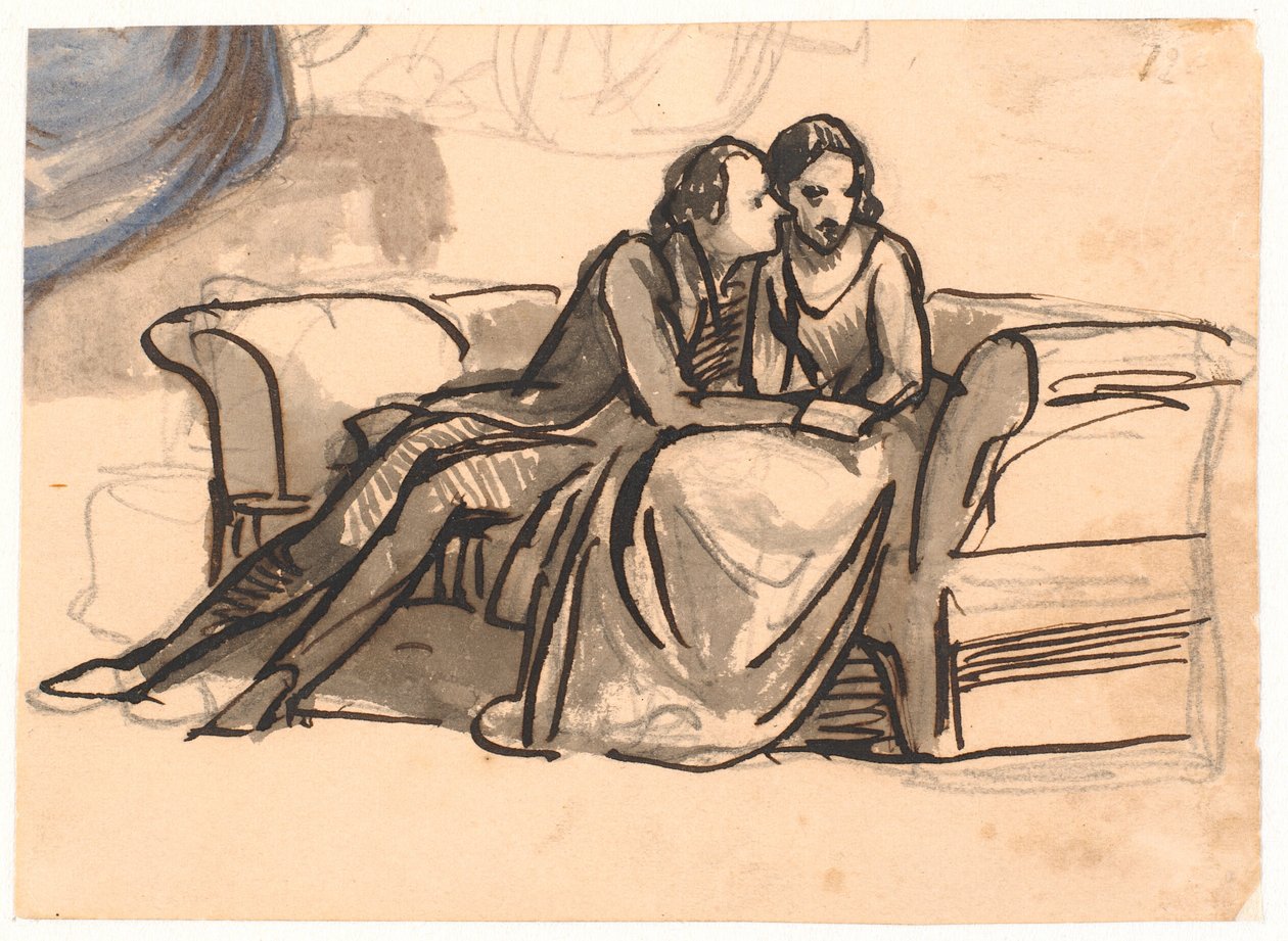 Ein Liebespaar auf einem Sofa sitzend von Wilhelm Marstrand