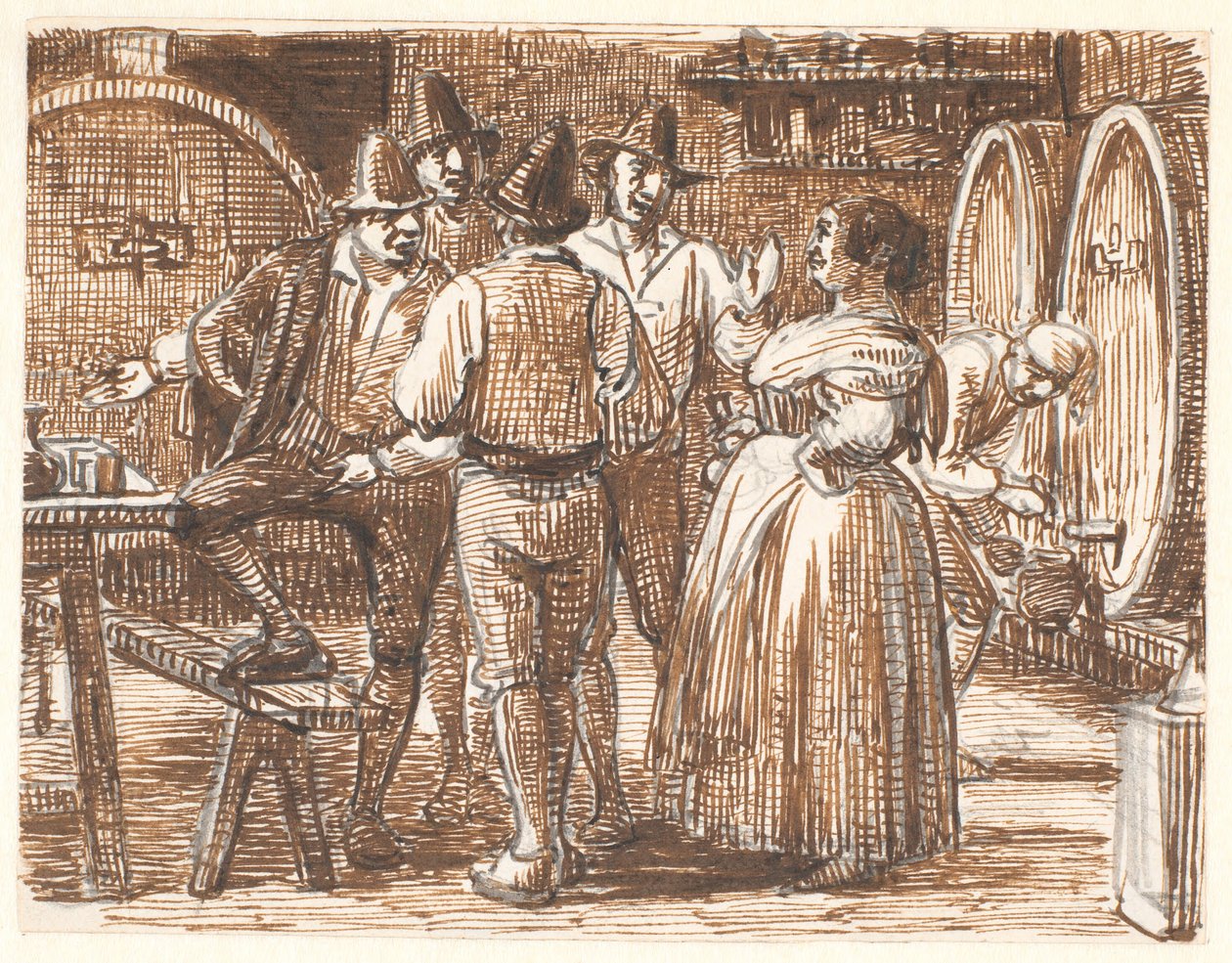 Der Wein wird im Keller probiert von Wilhelm Marstrand