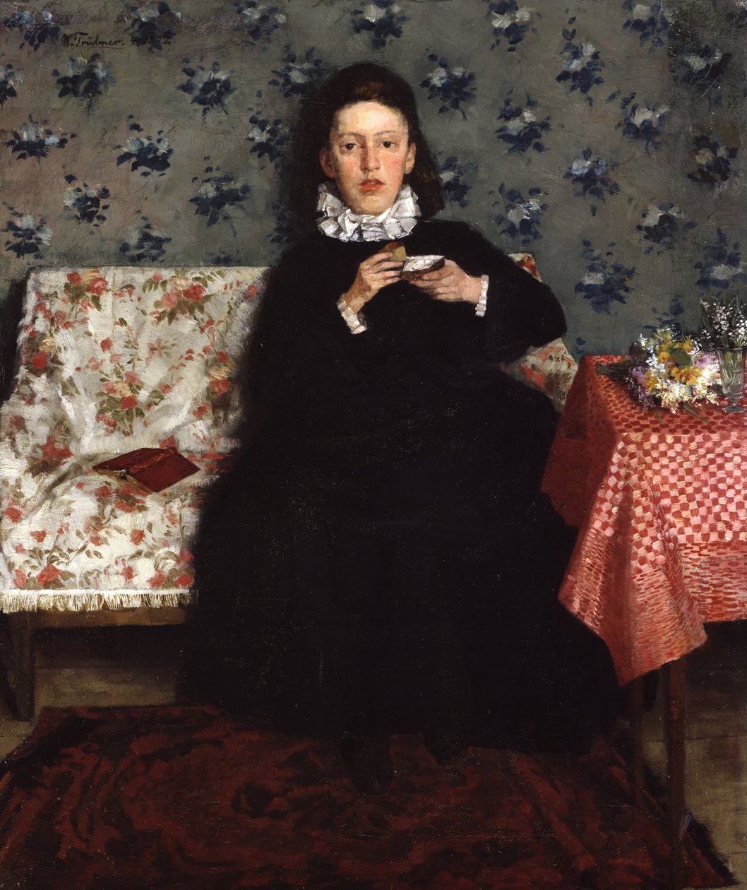 Auf dem Kanapee von Wilhelm Trübner