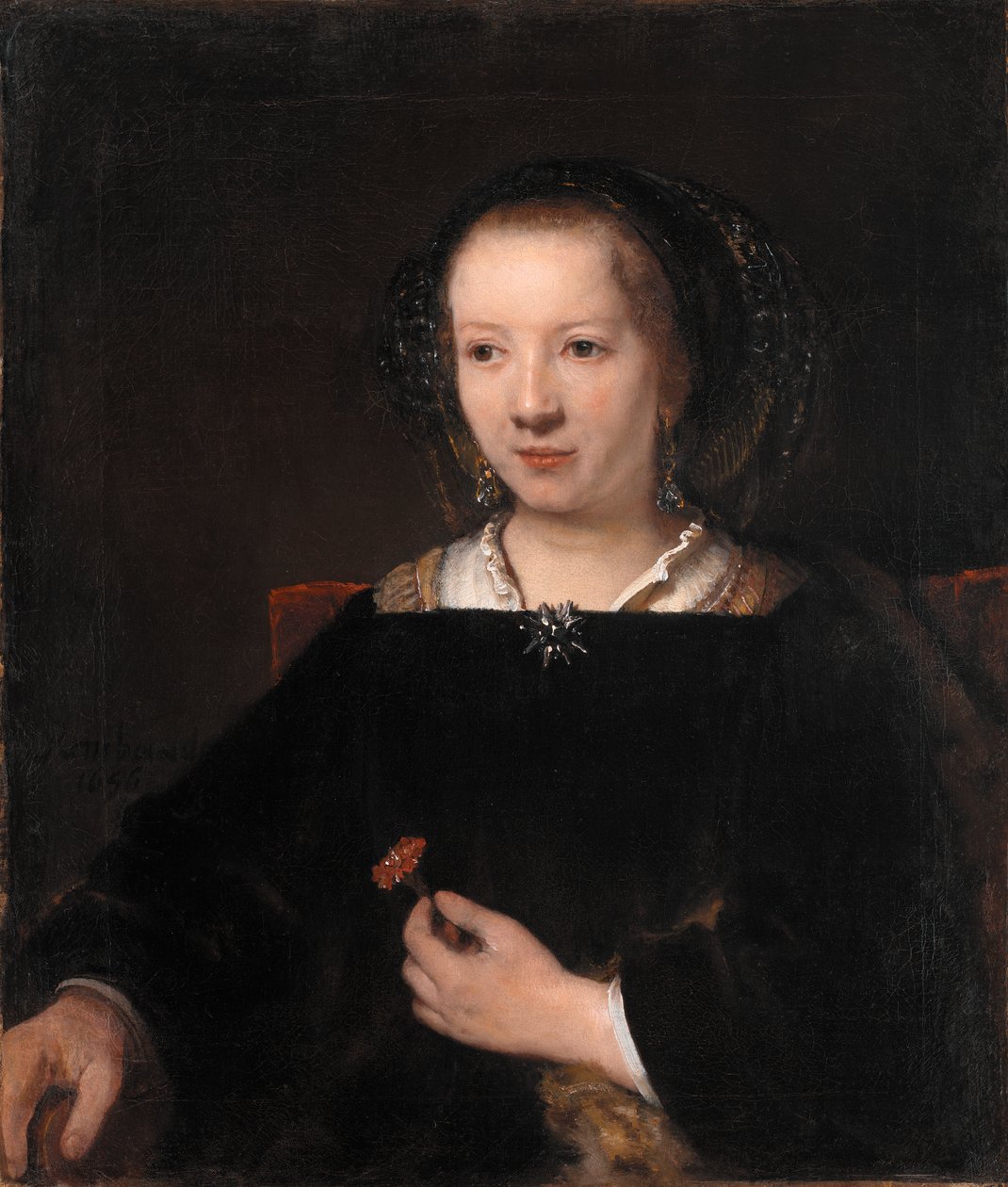 Junge Frau mit einer Nelke von Willem Drost
