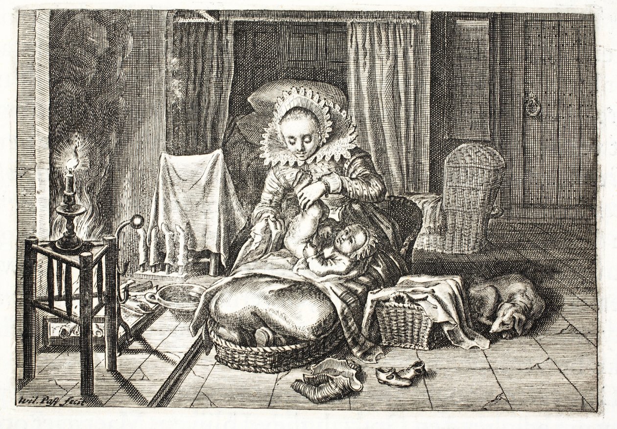 Ein Baby wickeln, Illustration aus 