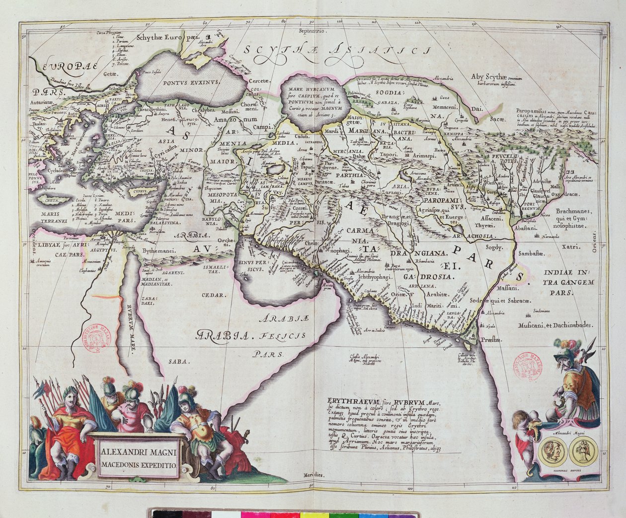 Karte der Reisen Alexanders des Großen (356-323 v. Chr.) aus 