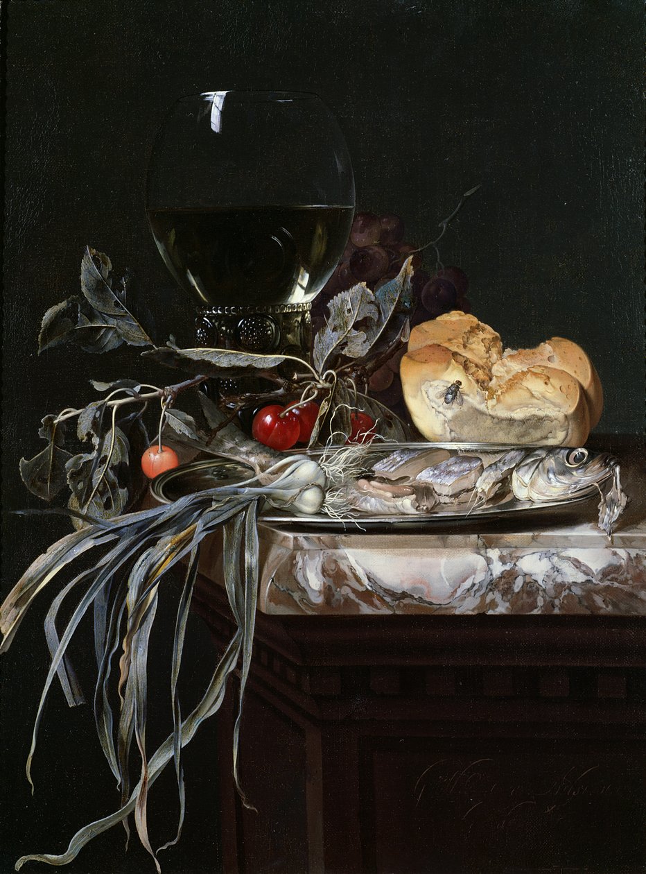 Stillleben mit Fischplatte von Willem van Aelst
