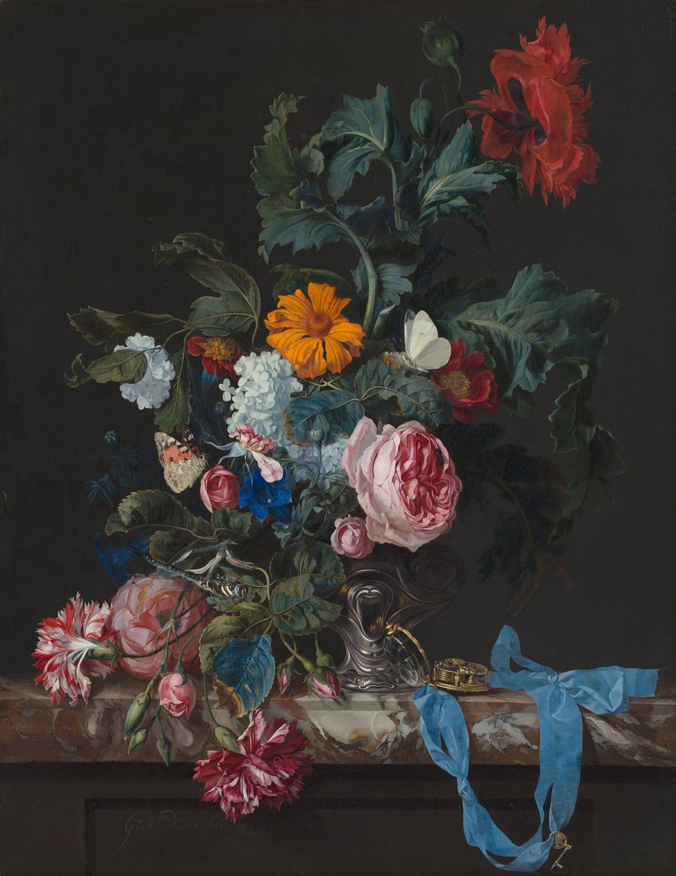 Stillleben mit Mohn und Rosen von Willem van Aelst