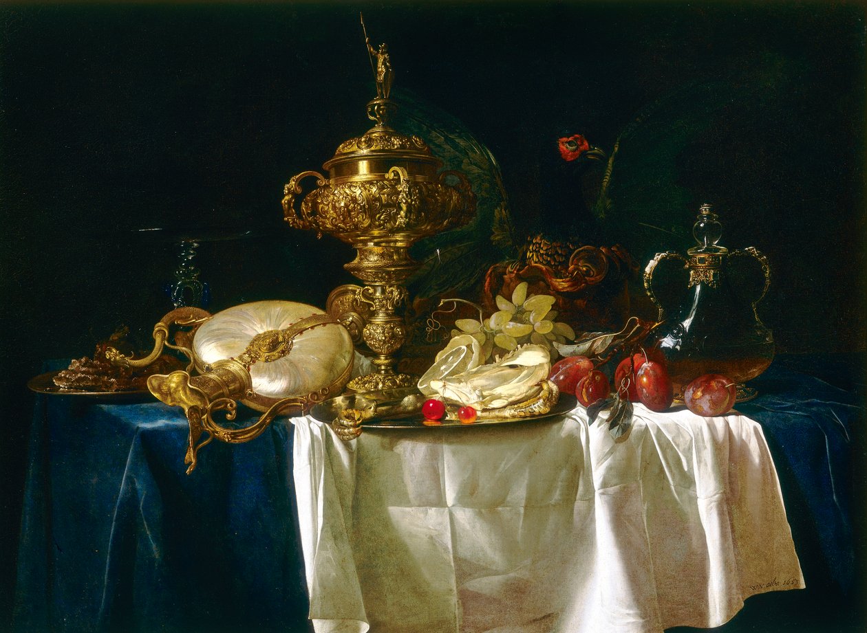 Stillleben mit Vasen und Obst von Willem van Aelst